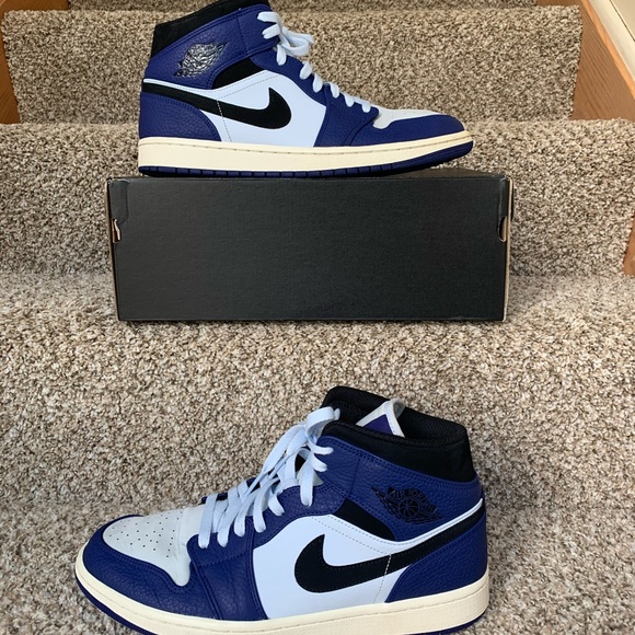 jordan 1 mid deep royal blue black